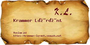 Krammer Lóránt névjegykártya